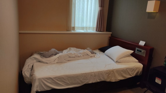 一晩寝ただけでこんなぺったんこに(えー)